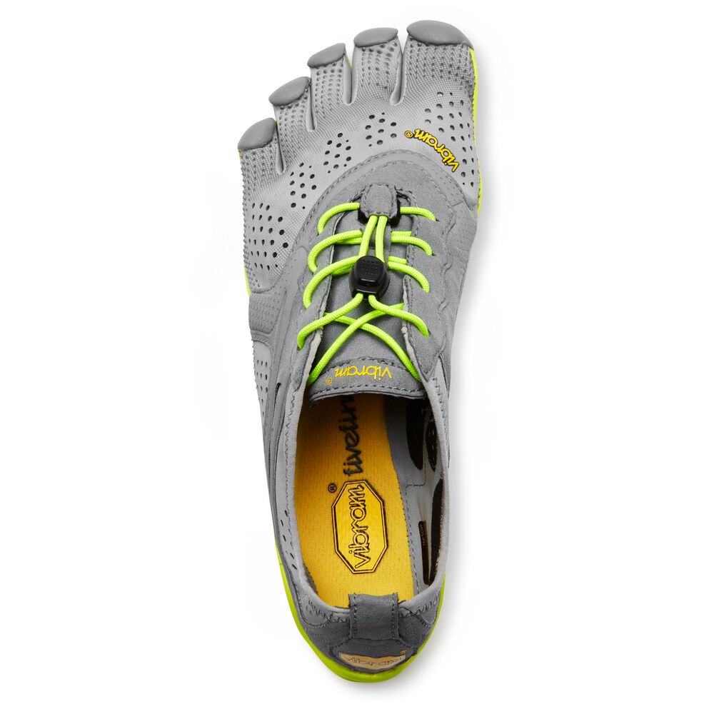 Botas Montaña Hombre Grises/Verdes - FiveFingers V-Run - QKTXHN-298